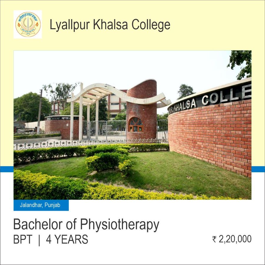 Bachelor of Physiotherapy [BPT] at Lyallpur Khalsa College, Jalandhar